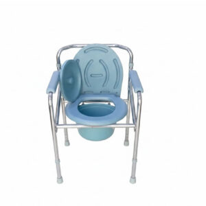 Support toilette fixe en inox avec pot pliable – Medor Médical