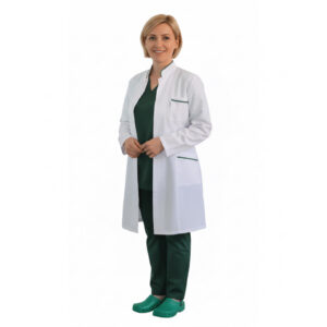 Tablier médicale femme col officier billet vert