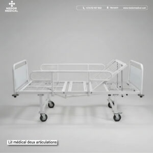 Lit médical deux articulation manuel
