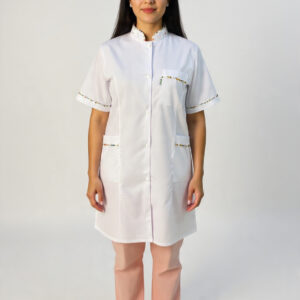 Blouse Médicale Demi Manche Col Officier fleurie  en Tunisie